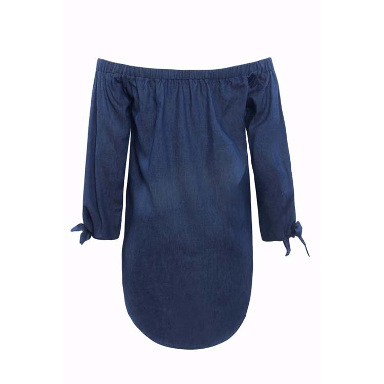 W25039-1 Denim Buttoned Dress